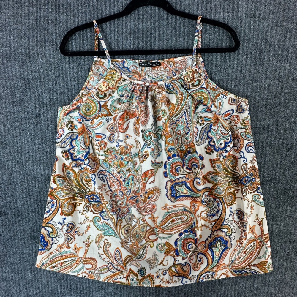 EMERY ROSE Paisley Print Halter Neck Tank‎ Top Women's Size L